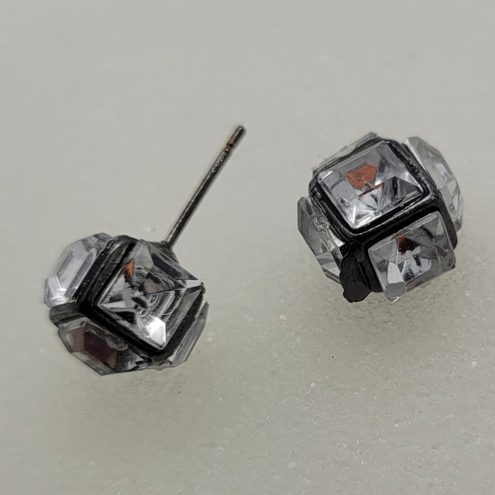 Earrings Round Rhinestone Stud E_OT0011.